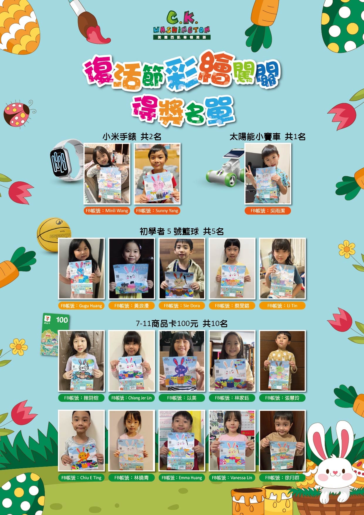   2026復活節彩繪闖關 Lucky Winners 出爐啦！